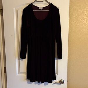 Elegant Dark Burgundy Velvet Dress